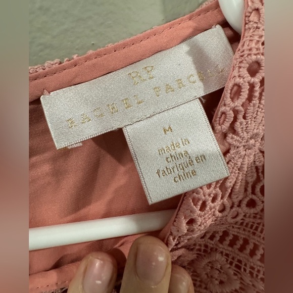 Rachel Parcell Lace bodice velvet waist lined midi sheath dress in medium - Picture 6 of 6